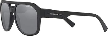 A|X ARMANI EXCHANGE Men's Ax4074s Rectangular Sunglasses 57mm - Black