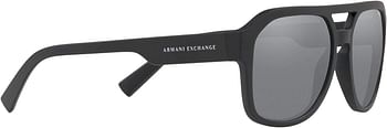 A|X ARMANI EXCHANGE Men's Ax4074s Rectangular Sunglasses 57mm - Black