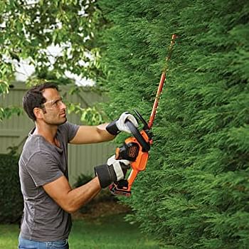 BLACK+DECKER Cordless Power Hedge Trimmer, POWERCONNECT Series, 18 V, 45 cm Blade Length, 18 mm Blade Gap, Dual Action, Battery not Included, GTC18452PCB-XJ -  Orange/Black