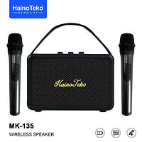 Haino Teko MK-135 Portable Wireless Speaker with Dual Microphones for Indoor and Outdoor