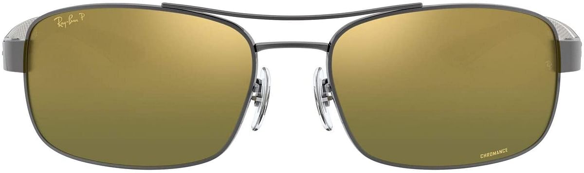 Ray-Ban Men's RB8318CH Chromance Lens Rectangular Metal Sunglasses