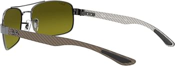 Ray-Ban Men's RB8318CH Chromance Lens Rectangular Metal Sunglasses