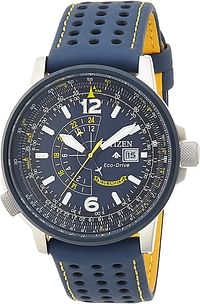 Citizen Men's Solar Powered Watch, Analog Display And Leather Strap Bj7007-02L - Blue