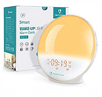 Heimvision Sunrise Alarm Clock, Smart Wake up Light Sleep Aid Digital Alarm Clock with Sunset Simulation and FM Radio, 4 Alarms /7 Alarm Sounds/Snooze/20 Brightness