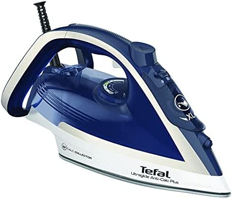 Tefal Ultraglide Anti-Calc Plus Steam Iron, 270 ml, 2800 Watts Blue Silver Plastic Durilium Airglide FV5820G0 One size