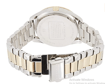 Coach Womens Quartz Wrist Watch, Chronograph and Stainless Steel- 14503268/Silver/one size