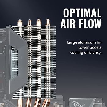 Cooler Master Hyper H412R Cpu Air Cooler - Low-Profile Cooling System Direct Contact Technology 4 Copper Heat Pipes Compact Aluminium Heatsink With 92Mm Pwm Fan - Amd & Intel Compatible