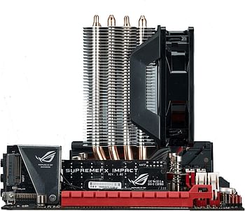 Cooler Master Hyper H412R Cpu Air Cooler - Low-Profile Cooling System Direct Contact Technology 4 Copper Heat Pipes Compact Aluminium Heatsink With 92Mm Pwm Fan - Amd & Intel Compatible