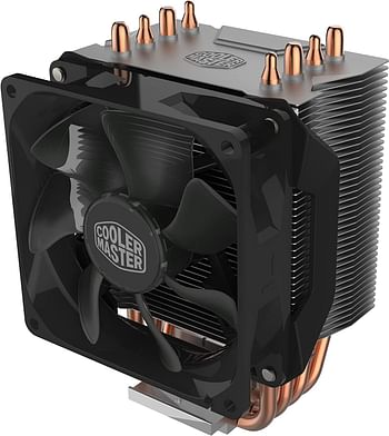 Cooler Master Hyper H412R Cpu Air Cooler - Low-Profile Cooling System Direct Contact Technology 4 Copper Heat Pipes Compact Aluminium Heatsink With 92Mm Pwm Fan - Amd & Intel Compatible