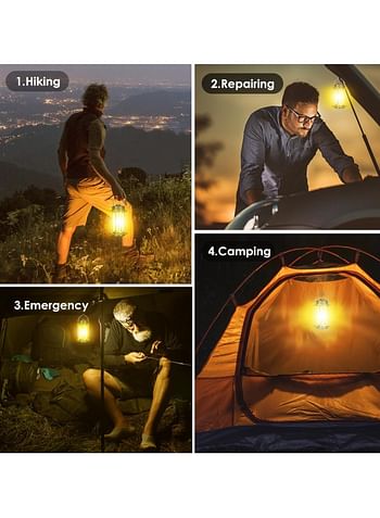 Rechargeable Outdoor Camping Lantern With Power Bank Function, Warm & White Light, Stand & Handle Design