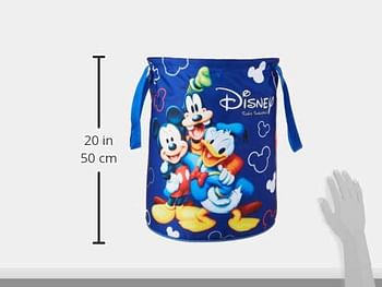 Fun Homes Disney Print Waterproof Canvas Laundry Bag, Toy Storage, Laundry Basket Organizer 45 L (Blue) Fun0797 Pack Of 1