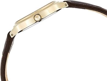 SEIKO Women's Solar Powered Watch Analog Display and Leather Strap SUP302P1 26 millimeters Brown,Gold