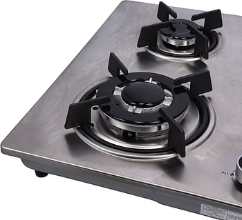 Olsenmark Stainless Steel Double Burner Gas Stove