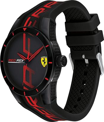 Ferrari Men's RedRev Quartz Plastic and Silicone Strap Casual Watch 0830614 - Black