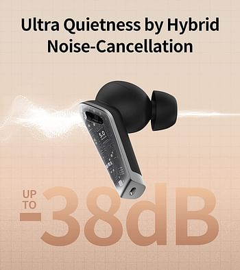 Edifier Nb2 Pro True Wireless Earbuds - 6 Mics - Hybrid Active Noise Cancelling - Bluetooth 5.0 Wireless Earphone - 32H Play Time - Usb-C - App Control- Black Small, Tws Nb 2