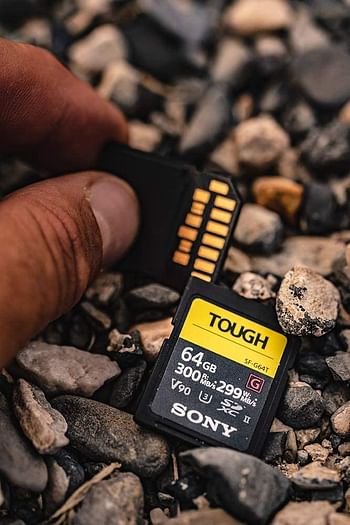 Sony Tough High Performance 64GB SDXC UHS-II Class 10 U3 Flash Memory Card with Blazing Fast Read Speed up to 300MB/s (SF-G64T/T1)