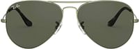 Ray-Ban 0RB3025 Unisex-Adult Classic Aviator Sunglasses Sand Transparent Green/Green 55 mm