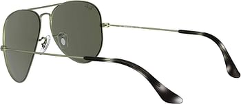 Ray-Ban 0RB3025 Unisex-Adult Classic Aviator Sunglasses Sand Transparent Green/Green 55 mm