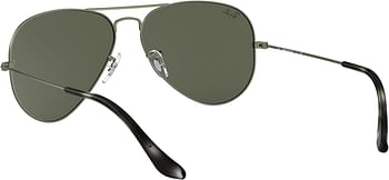 Ray-Ban 0RB3025 Unisex-Adult Classic Aviator Sunglasses Sand Transparent Green/Green 55 mm