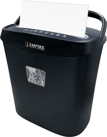 Empire Paper Shredder 6-Sheet Cross-Cut, 15 Litres Shredder for Home and Office Heavy Duty, Shred Paper Clips, Staples and Credit Cards (OS050C/Black)