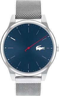 Lacoste Men's Blue Dial Stainless Steel Watch - 2010966 - Silver