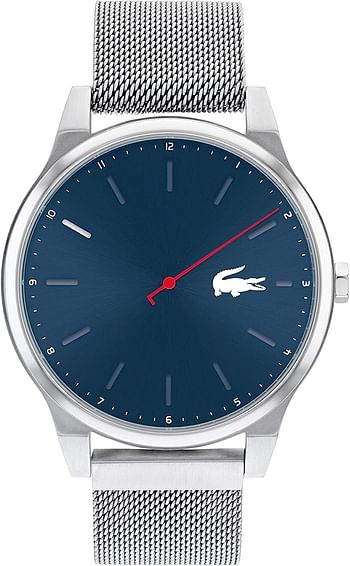 Lacoste Men's Blue Dial Stainless Steel Watch - 2010966 - Silver