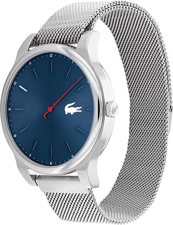 Lacoste Men's Blue Dial Stainless Steel Watch - 2010966 - Silver