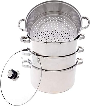 Wilson stainless steel 4-tier steamer with glass lid cs-20 - silver