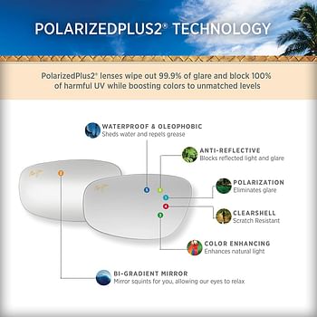 Maui Jim Sunglasses Guardrails 327 Aviator Frame Polarized Lenses with Patented PolarizedPlus2 Lens Technology