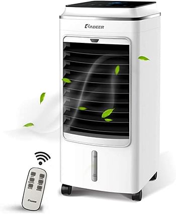 Lovey Portable Air Cooler, Single Cooling Air Cleaning 75W, 4H Timer, 3 Modes and 3 Speeds, Small Refrigerator Water Air Conditioners with Remote and LED Display for Home & Office