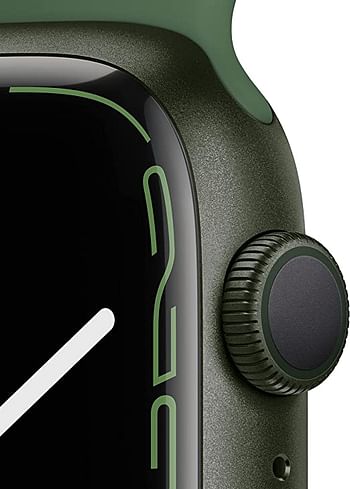 ساعة ابل سيريس 7 جي بي اس - 45 ملم من الالمنيوم مع هيكل كلوفر سبورت بسوار - اخضر