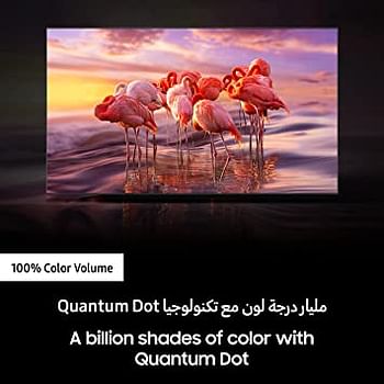 تلفزيون سامسونج الذكي ، QLED 4K ، Q60B ، 60 بوصة ، 2022 ، تكنولوجيا Quantum HDR ، صوت تتبع الكائنات لايت ، محور ذكي ، مع 2 مكبرات صوت ، LED مزدوج ، معايرة ذكية ، حامل قابل للتعديل ، QA60Q60BAUXZN - أسود