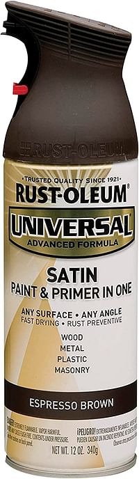 Rust-OlEUm Universal 247570 12 Ounce 355Ml Satin Espresso Brown Spray