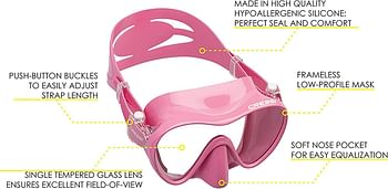 Cressi F1 Small Kids Frameless Diving and Snorkeling Mask