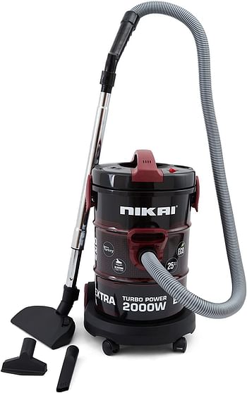 Nikai Drum Type Vaccumm Cleaner 2000W, Red, NVC350T