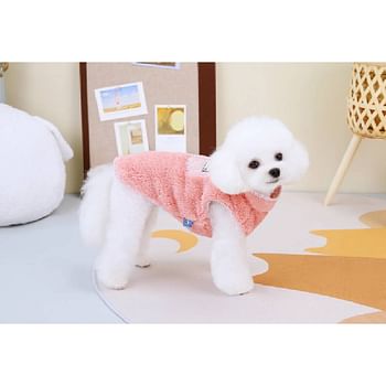 Hong Pet Plaid Plush Vest - Puce Color - Medium