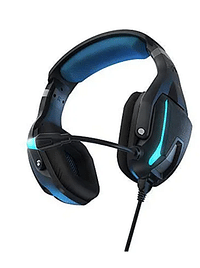 ESG 5 Vibration & Shock Headset with LED Lighting and Blue Fabric Ear Cushions /Blue Black