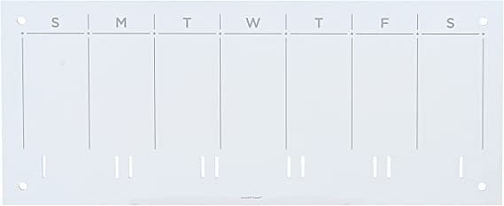 russell+hazel Acrylic Weekly Wall Calendar, Clear and Gold-Tone, Includes Wet Erase Markers and Mounting Hardware, 24” x 10” x .25”, 44623
