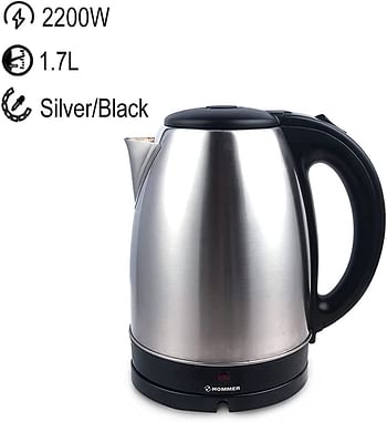 HOMMER kettle with matt finish 1.7L HSA222-11, SILVER