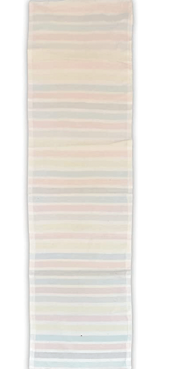 Home Town Stripes Jaquard/Polyster Horizontal Striped Multicolour Table Runner,33X180cm, Multicolor