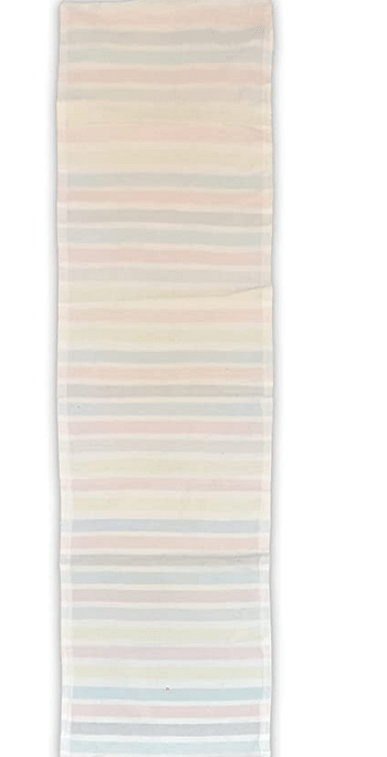 Home Town Stripes Jaquard/Polyster Horizontal Striped Multicolour Table Runner,33X180cm, Multicolor