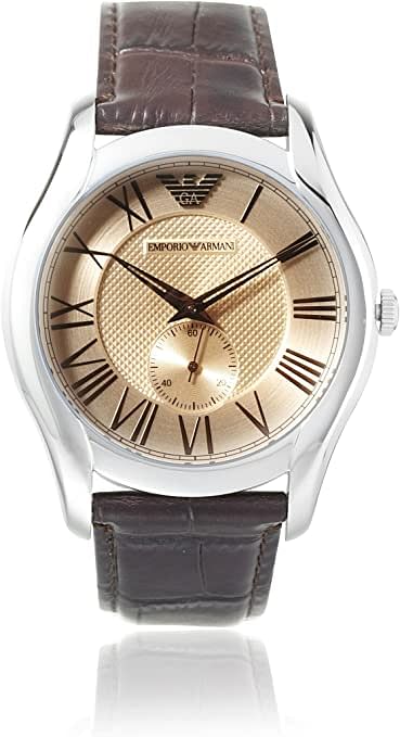 Emporio Armani For Men Light Brown Dial Leather Band Watch AR1704