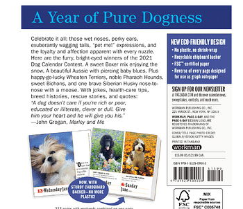 2021 365 Dogs Colour Page-a-Day Calendar /MultiColor/One Size
