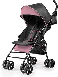 Summer Infant 3Dmini® Convenience Ultra Light weight/Compact fold Stroller/Pram with Storage pouch & dual cup holders suitable for Babies/Infant/Kids, From 6 months to 4 Years - Black & Pink