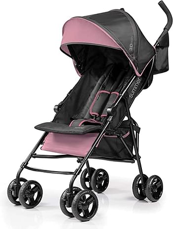 Summer Infant 3Dmini® Convenience Ultra Light weight/Compact fold Stroller/Pram with Storage pouch & dual cup holders suitable for Babies/Infant/Kids, From 6 months to 4 Years | 112 x 21 x 19 Cm | Gray.