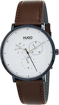 Hugo Boss Men's Guide Quartz Watch with Analog Display and Leather Strap 1530008