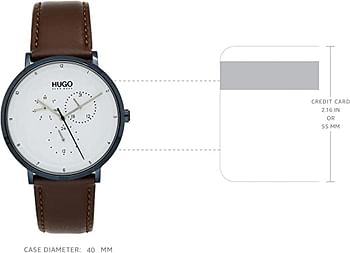 Hugo Boss Men's Guide Quartz Watch with Analog Display and Leather Strap 1530008