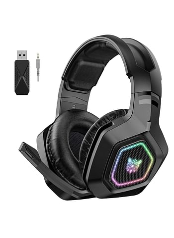 ONIKUMA B100 2.4G Wireless Bluetooth 5.3 Wired Over-ear Headset RGB Light E-sports Gaming Headphone