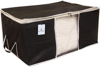 Kuber Industries 2 Piece Non Woven Underbed Storage Bag Set, Extra Large, Black