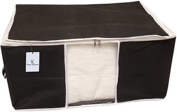 Kuber Industries 2 Piece Non Woven Underbed Storage Bag Set, Extra Large, Black